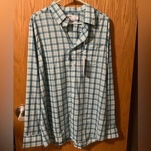 Southern Tide Plaid Teal Shirt